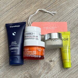 Skincare bundles - Curology Cleanser, Kiehl's cream+mask, ODE travel moisturizer